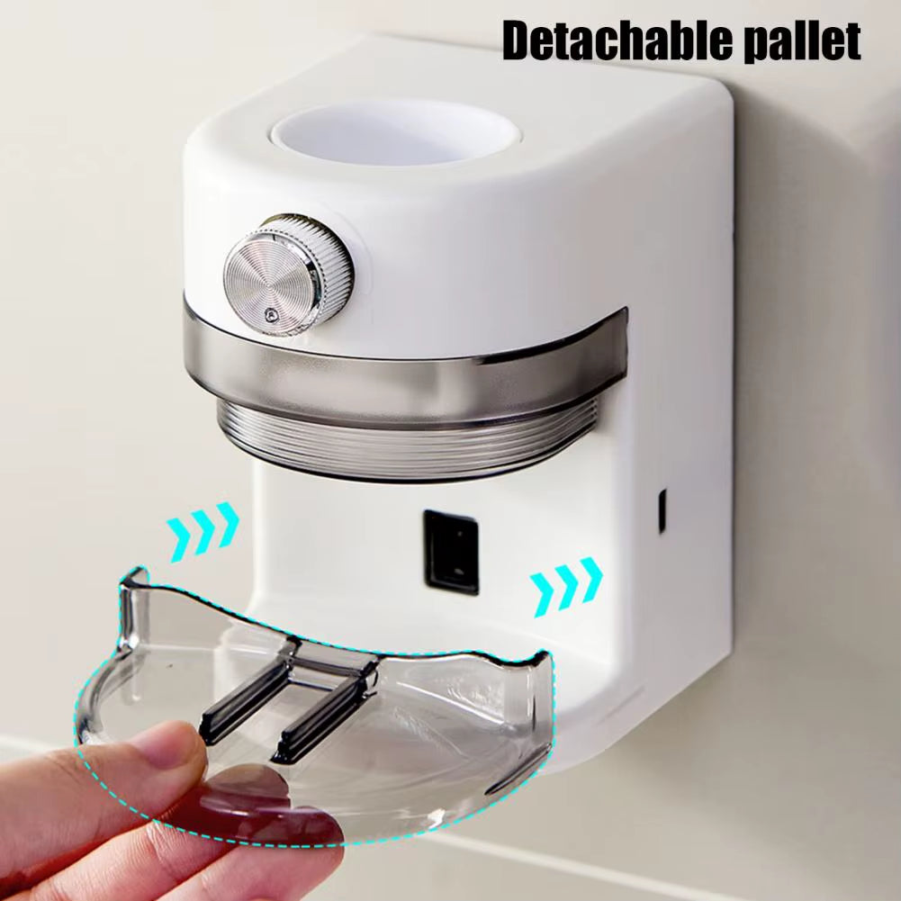 Wall Mounted Automatic Toothpaste Dispenser Adjustable Volume Easy to Install Universal Rechargeable Electric Toothpaste Squeeze
